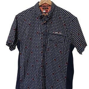 Vintage Y2K Tommy Hilfiger All Over Stars Long Sleeve Button Down Shirt Size L